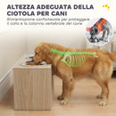 Portaciotole per Cani 60x30x35,5 cm con 2 Ciotole da 2L in Acciaio Inox e Armadietto Inferiore in Legno Rovere      