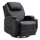 Poltrona Relax Massaggiante 84x92x109 cm in Similpelle Nera