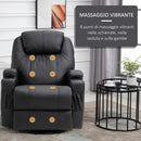 Poltrona Relax Massaggiante 84x92x109 cm in Similpelle Nera