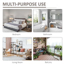 Mobiletto Bagno Pieghevole 3 Ripiani 44,5x33x108 cm in Bambù e Poliestere Grigio