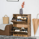 Mobile Scarpiera 2 Ante 62,5x26x81 cm 6 Paia di Scarpe in Legno Marrone