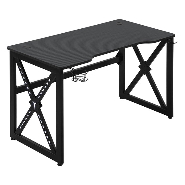 Bureau Gaming avec Lumières LED 120x60x73 cm en MDF et Métal Noir prezzo