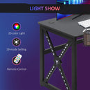 Scrivania Gaming con Luci LED 120x60x73 cm  in MDF e Metallo Nero