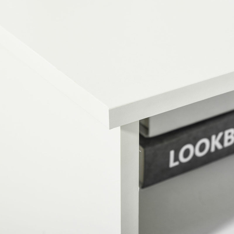 Scrivania Porta PC 4 Cassetti 120x50x76 cm in Legno Bianco