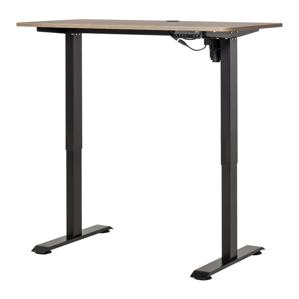 online Bureau avec Réglage en Hauteur Electrique 120x60x72-116 cm en Métal et Teck et Aggloméré Noir