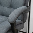 Sedia Poltrona Presidenziale da Ufficio 66x70x116-124 cm con Poggiapiedi in Tessuto Grigio