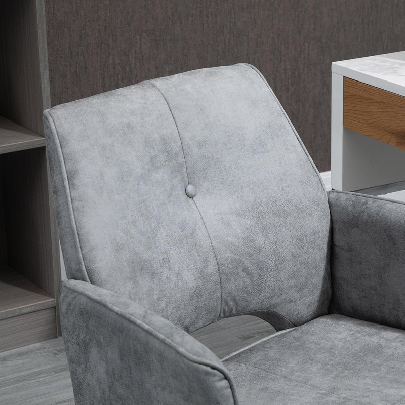 Sedia Operativa da Ufficio 63x66,5x85-95 cm in Tessuto Grigio