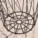 Set 3 Tavolini  Ripiano Rimovibile in Acciaio e MDF Legno