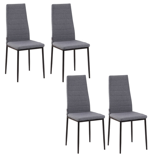 online Lot de 4 Chaises 41x50x97 cm en Tissu Gris