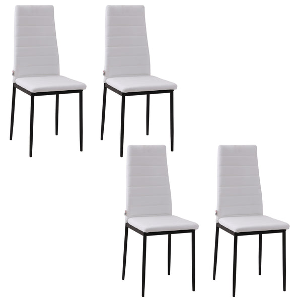 Lot de 4 Chaises 41x50x97 cm en Tissu Blanc online