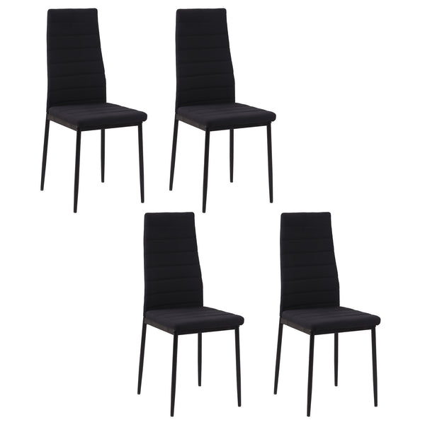 Lot de 4 Chaises 41x50x97 cm en Tissu Noir online