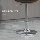 Sgabello Bar 58x54x92-112 cm Seduta Imbottita Nero e Noce