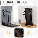 Tapis Roulant Elettrico Pieghevole 8-10 Km/h 500W 3 Programmi Nero