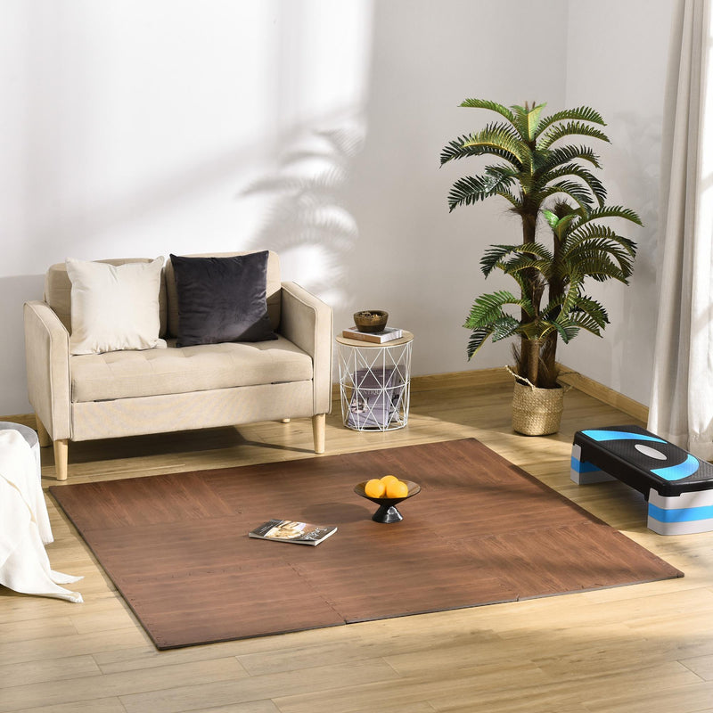 Tappeto Puzzle per Bambini 182,5x182,5 cm in EVA Marrone