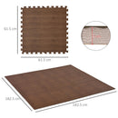 Tappeto Puzzle per Bambini 182,5x182,5 cm in EVA Marrone