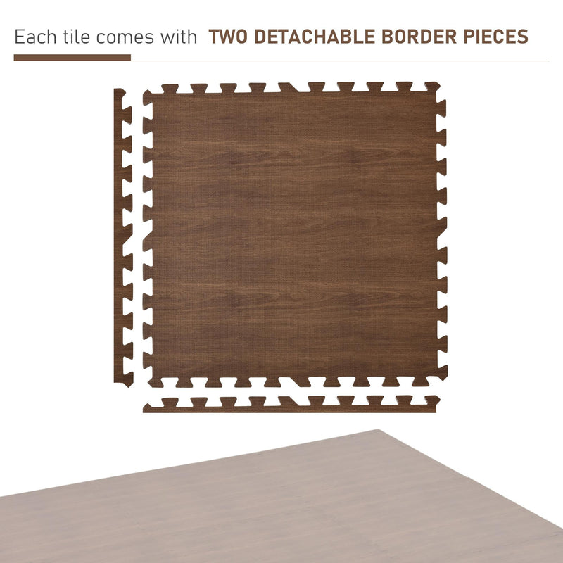 Tappeto Puzzle per Bambini 182,5x182,5 cm in EVA Marrone