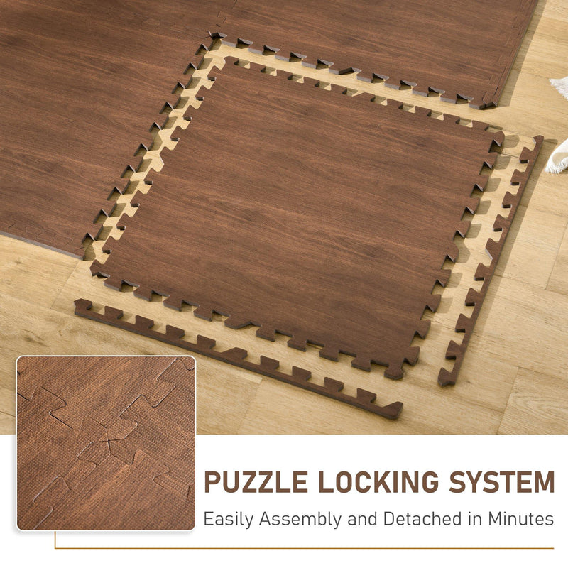 Tappeto Puzzle per Bambini 182,5x182,5 cm in EVA Marrone