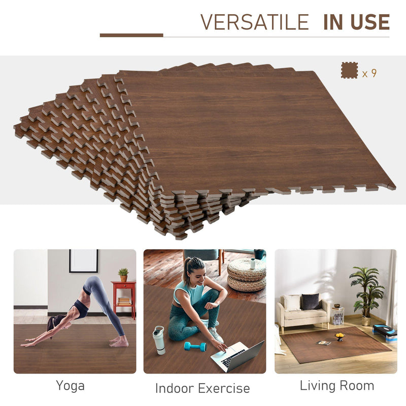 Tappeto Puzzle per Bambini 182,5x182,5 cm in EVA Marrone