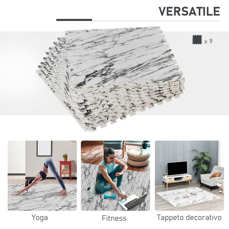 Tappeto Puzzle per Bambini 182,5x182,5 cm in EVA Bianco