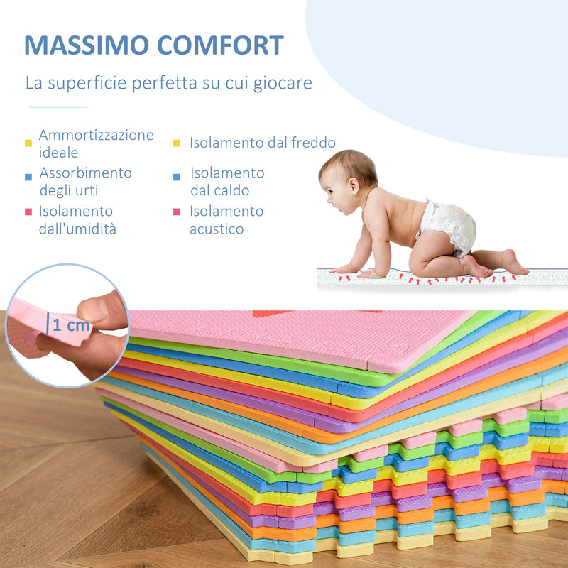 Tappeto Puzzle per Bambini 182,5x182,5 cm in EVA Multicolore