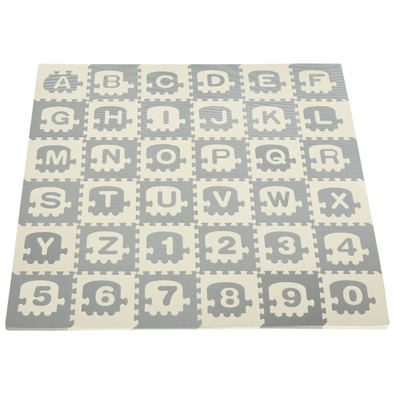 Tappeto Puzzle per Bambini 182,5x182,5 cm in EVA Bianco Grigio