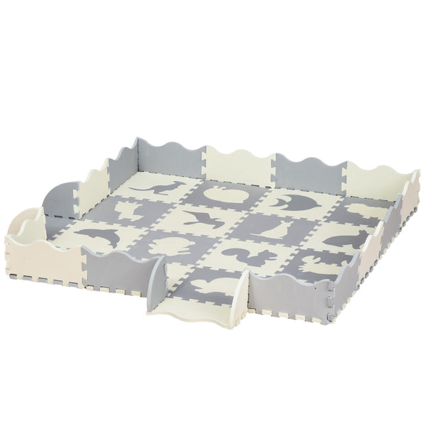 Tapis Puzzle pour Enfants 150x150x1,4 cm en EVA Gris Blanc prezzo