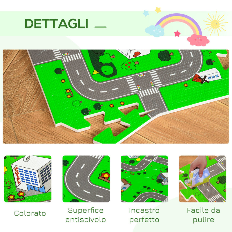 Tappeto Puzzle per Bambini 182,5x182,5 cm in EVA Multicolore