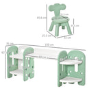 Set Tavolino con Sedia per Bambini Verde