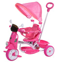 Triciclo Passeggino con Seggiolino Reversibile per Bambini Rosa