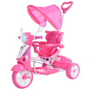 Triciclo Passeggino con Seggiolino Reversibile per Bambini Rosa