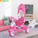 Triciclo Passeggino con Seggiolino Reversibile per Bambini Rosa