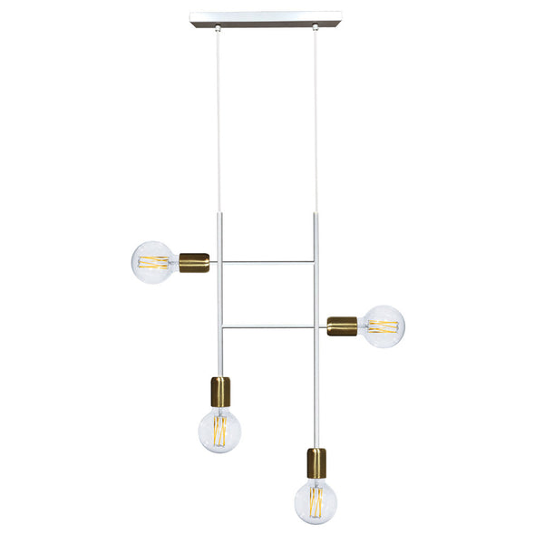 Suspension 4xE27 Cadre Peint Or Blanc Satiné E-Energy Elvira prezzo