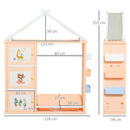 Casetta Portagiochi 128x34x155 cm con Contenitori e Appendiabiti Arancione