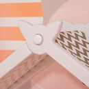 Casetta Portagiochi 128x34x155 cm 2 Ripiani con Contenitori Cestini Laterali Arancione