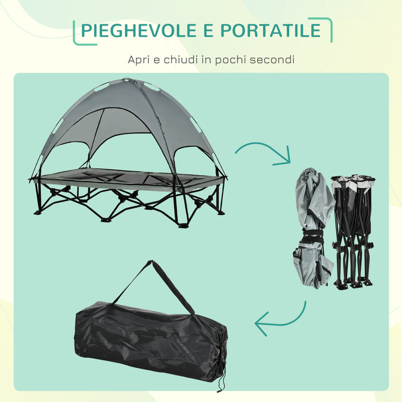 Brandina Pieghevole per Cani con Tettuccio Grigia