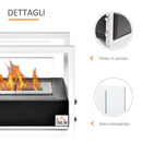 Camino a Bioetanolo da Tavolo 39,5x25x30 cm Nero e Bianco