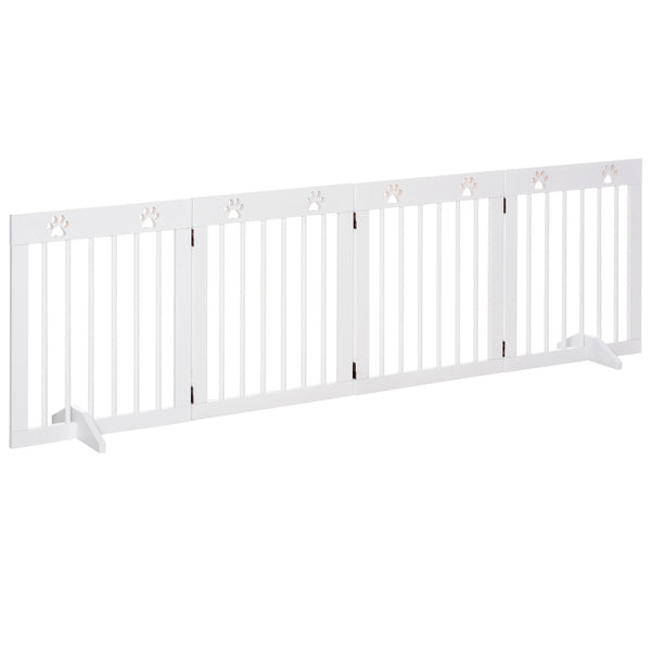 Barrière de Sécurité Pliable pour Animaux 204x30x61 cm en Bois Blanc prezzo