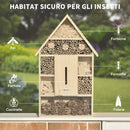 Casa per Insetti da Giardino 32x12,5x57 cm 5 Livelli in Legno e Bamboo