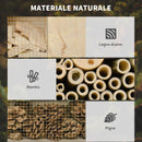 Casa per Insetti da Giardino 32x12,5x57 cm 5 Livelli in Legno e Bamboo