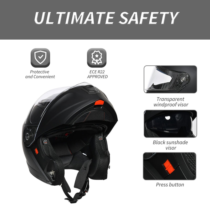 Casco Integrale per Scooter Visiera Lunga Nero Varie Misure