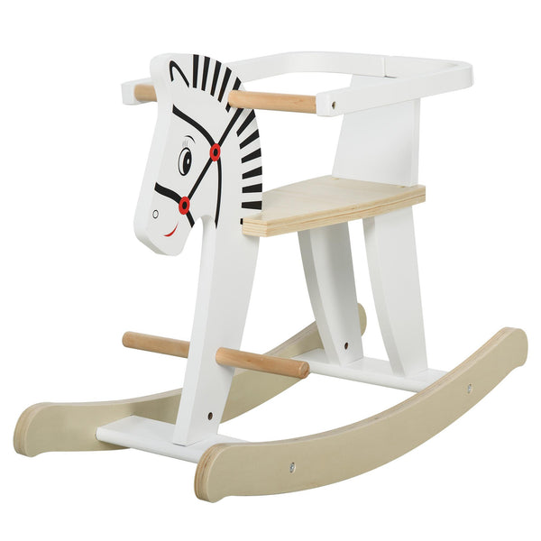 Cheval à Bascule pour Enfants 68x26,5x48 cm en Bois Blanc sconto