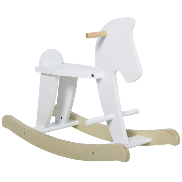 Cheval à Bascule pour Enfants 68x26,5x48 cm en Bois Blanc sconto