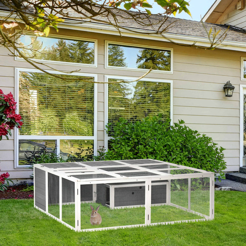 Conigliera da Esterno 180x180x60 cm in Legno Grigia