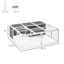 Conigliera da Esterno 180x180x60 cm in Legno Grigia