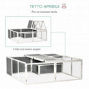 Conigliera da Esterno 180x180x60 cm in Legno Grigia