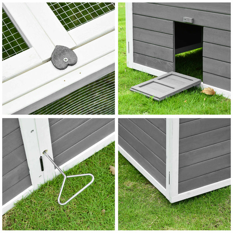 Conigliera da Esterno 180x180x60 cm in Legno Grigia