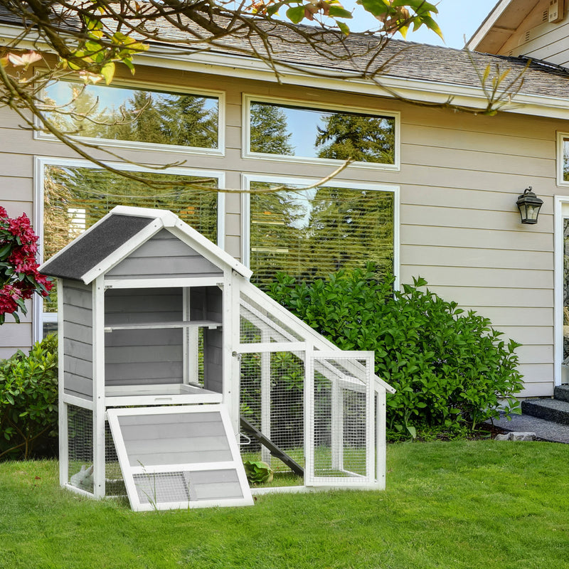 Conigliera da Esterno 140x65x120 cm in Legno Grigia