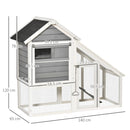 Conigliera da Esterno 140x65x120 cm in Legno Grigia