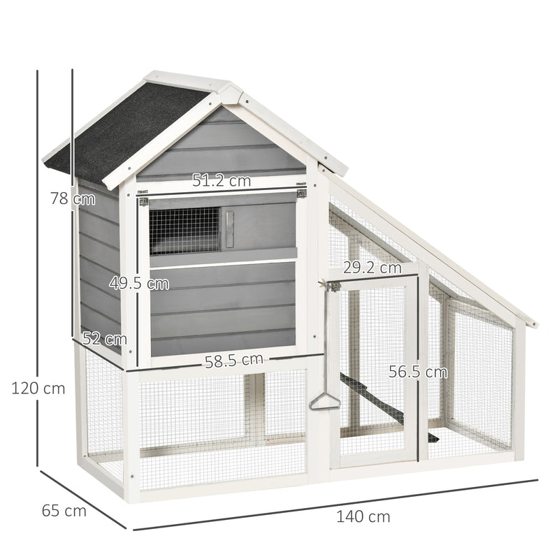 Conigliera da Esterno 140x65x120 cm in Legno Grigia