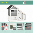 Conigliera da Esterno 140x65x120 cm in Legno Grigia